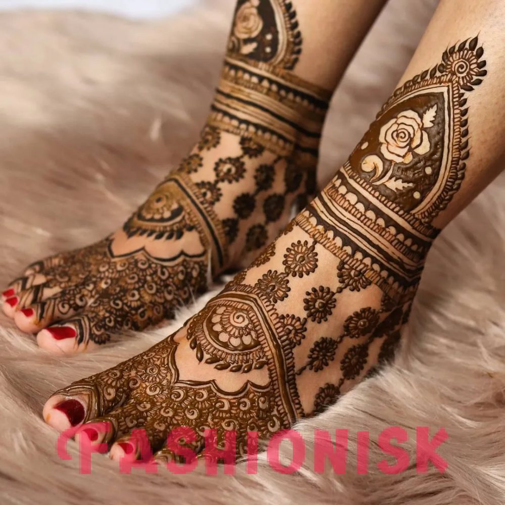 Bridal mehndi designs for legs