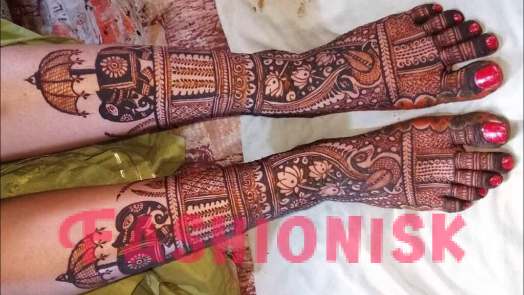 Bridal mehndi designs for legs
