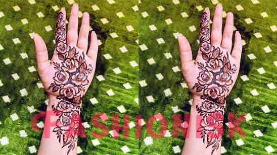 Flower Mehndi Designs for Front Hands