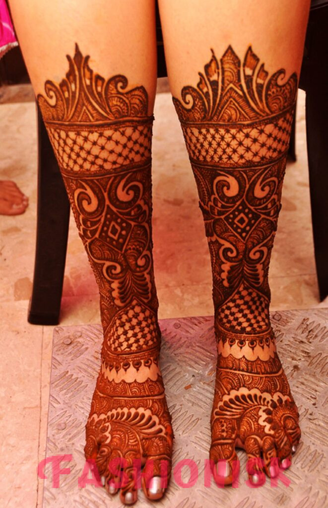 Full leg mehndi design