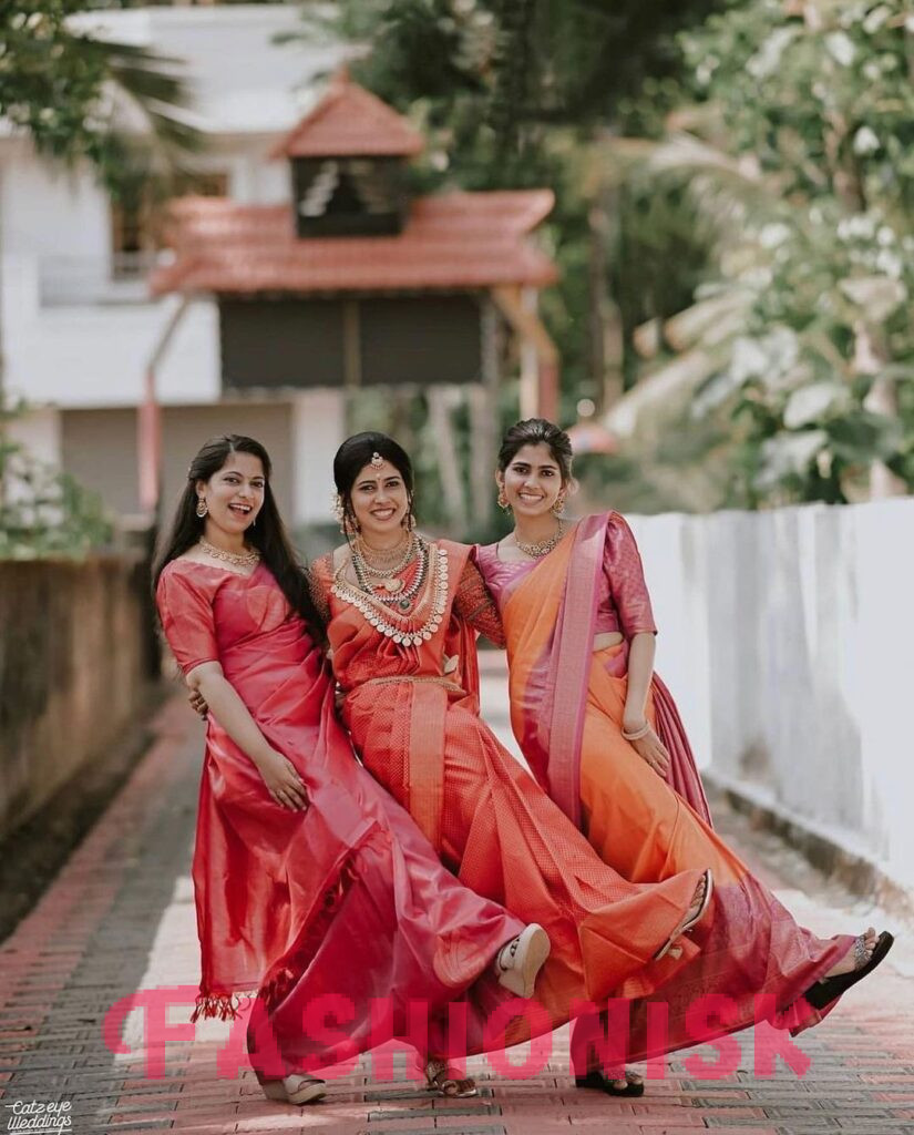 Saree Poses With Friends