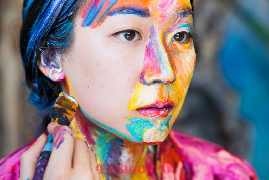 Abstract Color-Block Face Paint