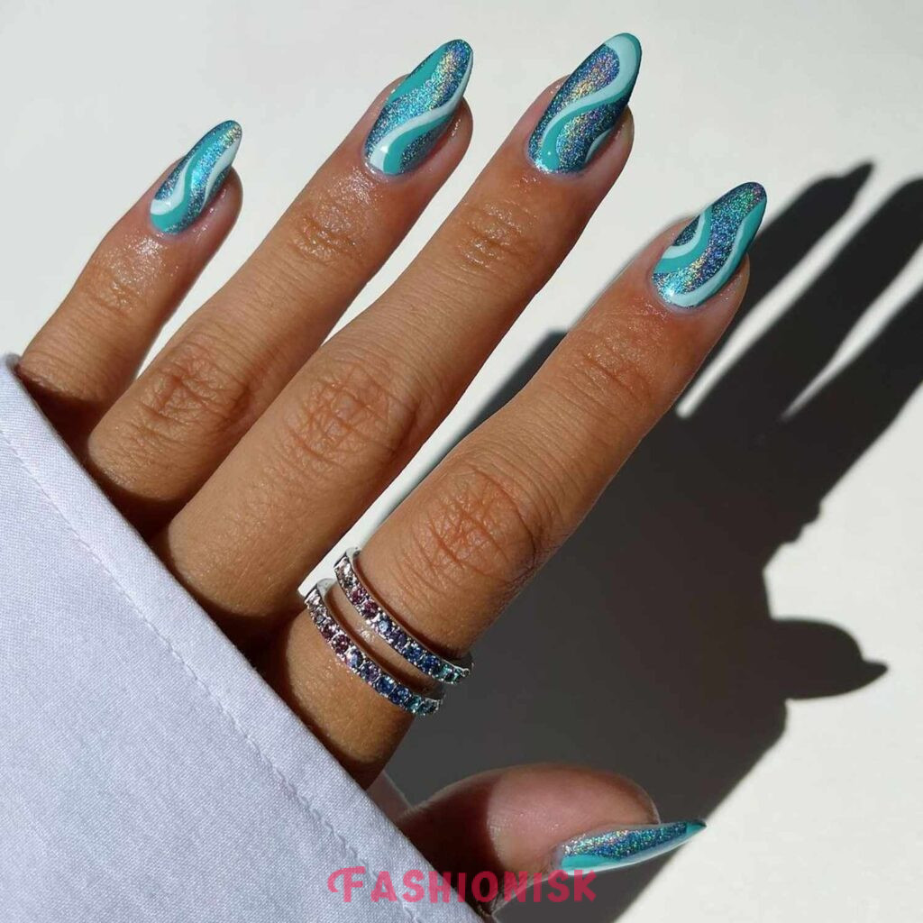 Beach wave nail designs