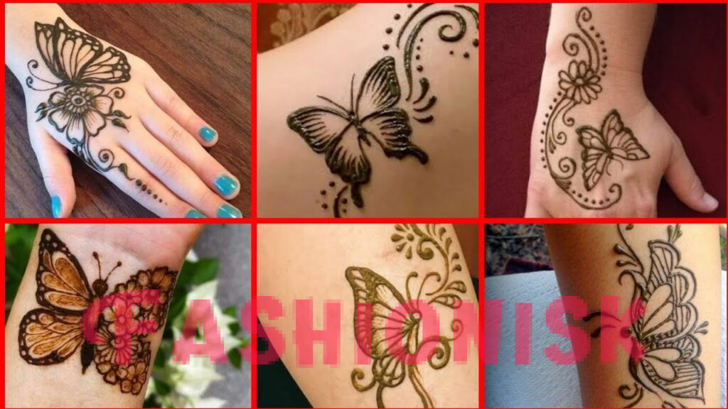 Butterfly Engagement Mehndi Designs