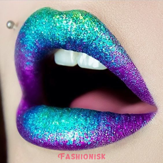 Disco Ball Glitter Lips