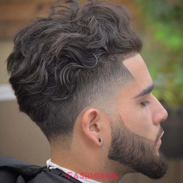 Mohawk Style Low Taper Fade Curly Hair