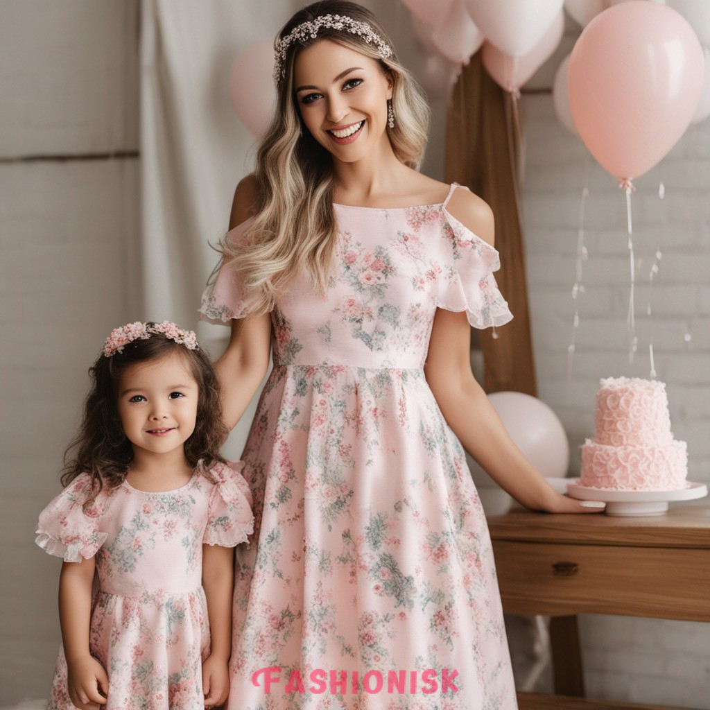 1st Birthday Dress for Baby Girl and Mom