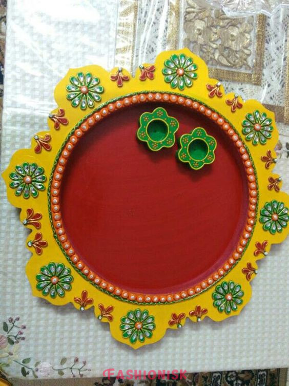 Paper Mache Dream Rakhi Thali Decoration