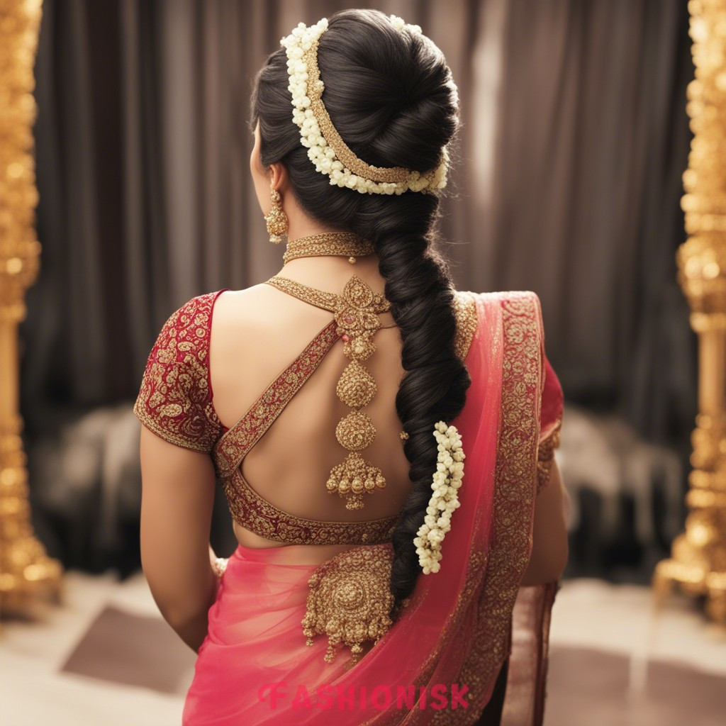 Engagement Hairstyle for Saree