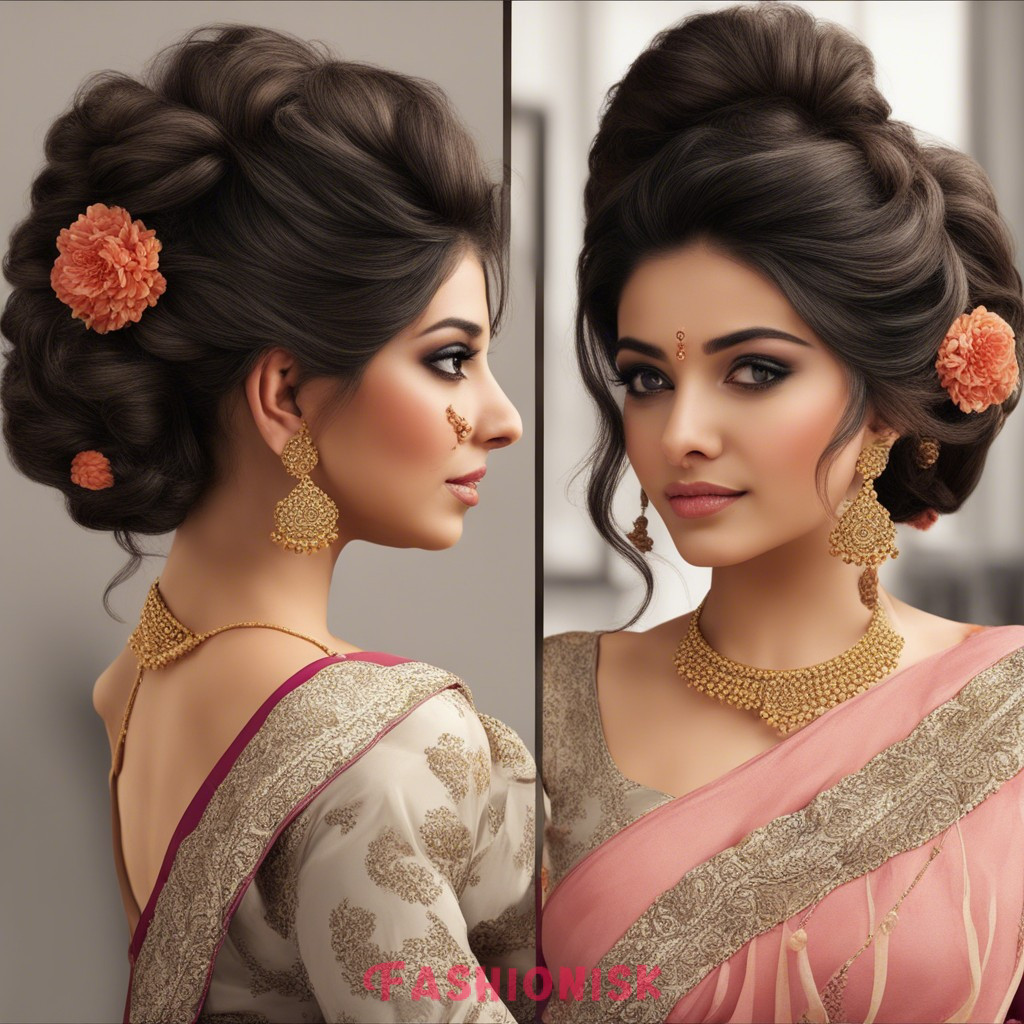 Hairstyles for Sarees Round Face