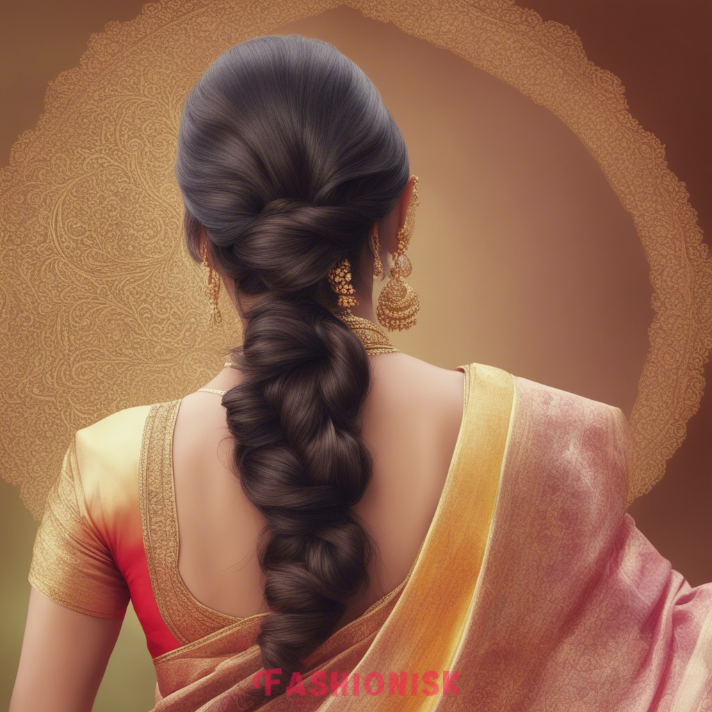 Open Hairstyle for Silk Saree