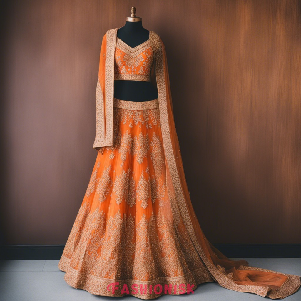 Orange Bridal Lehenga