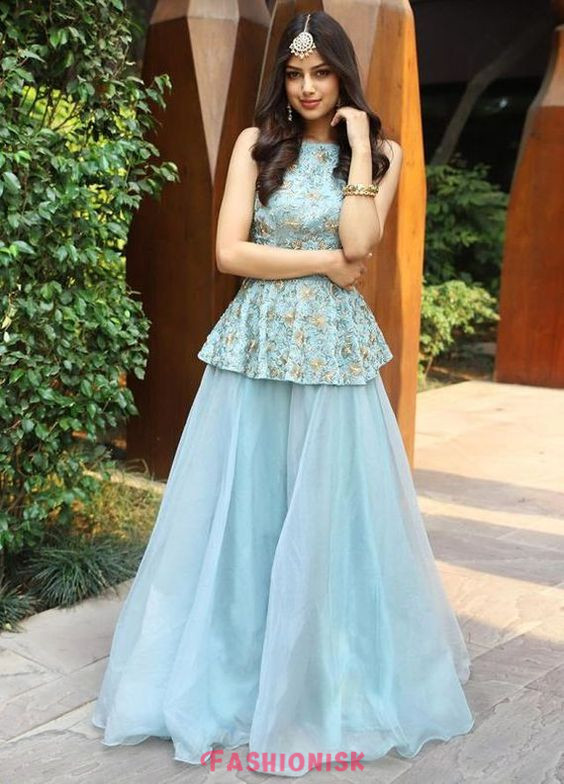 Peplum Blouse with Lehenga