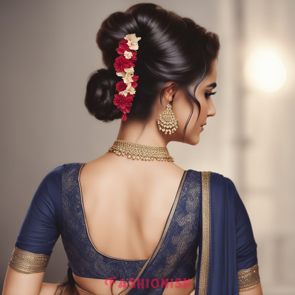 Simple Hairstyle for Saree