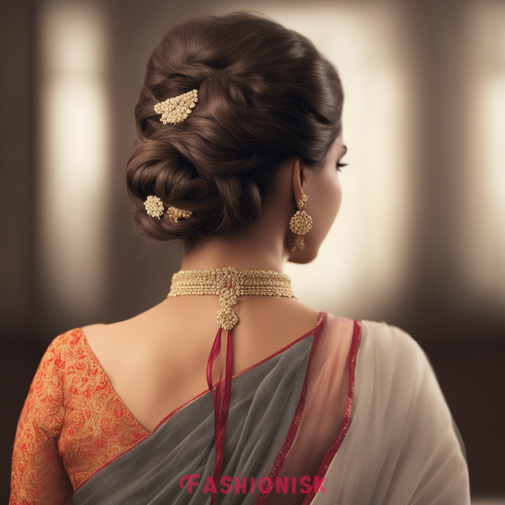 Simple Hairstyle for Saree