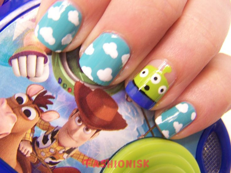 Toy Story's Buzz and Woody Friendship Symbols Disney Nail Art