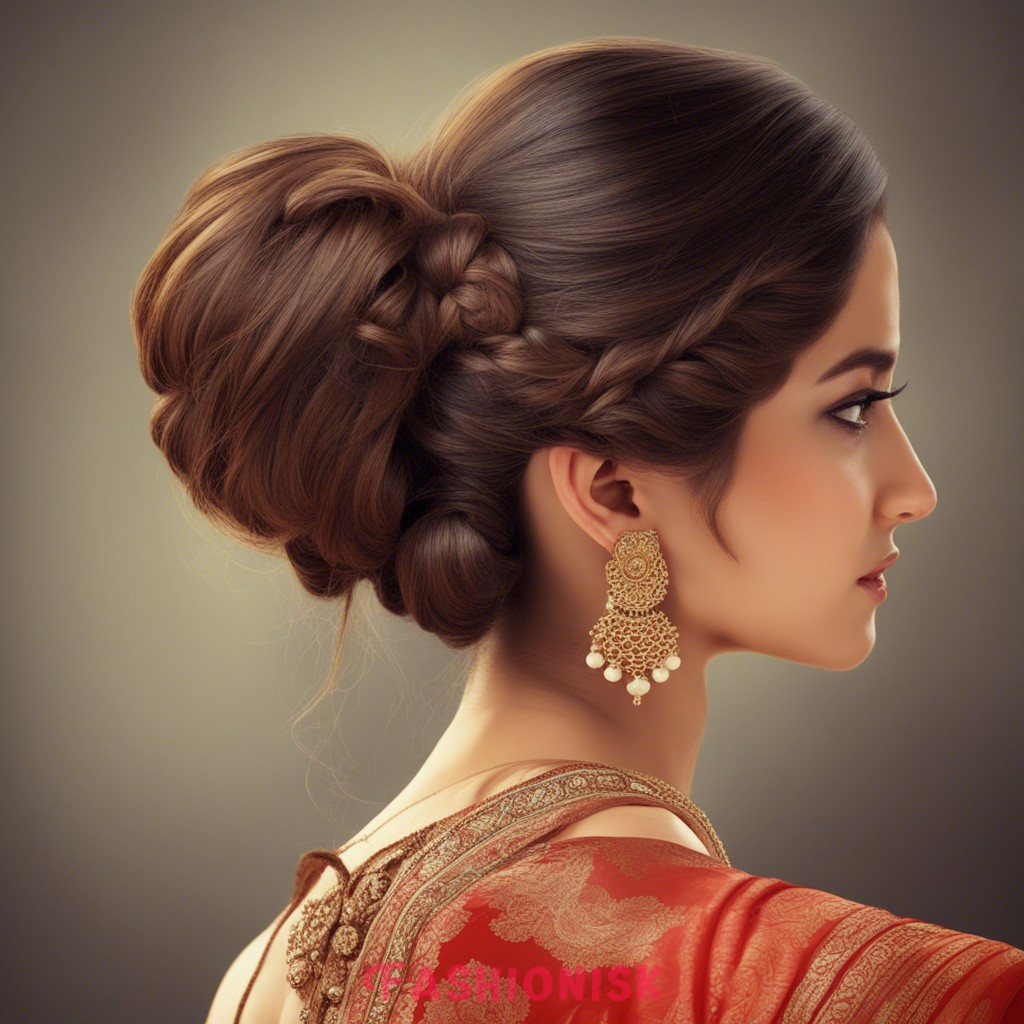 Traditional Indian Bun Hairstyles for Saree