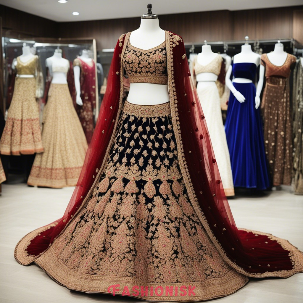 Velvet Bridal Lehenga