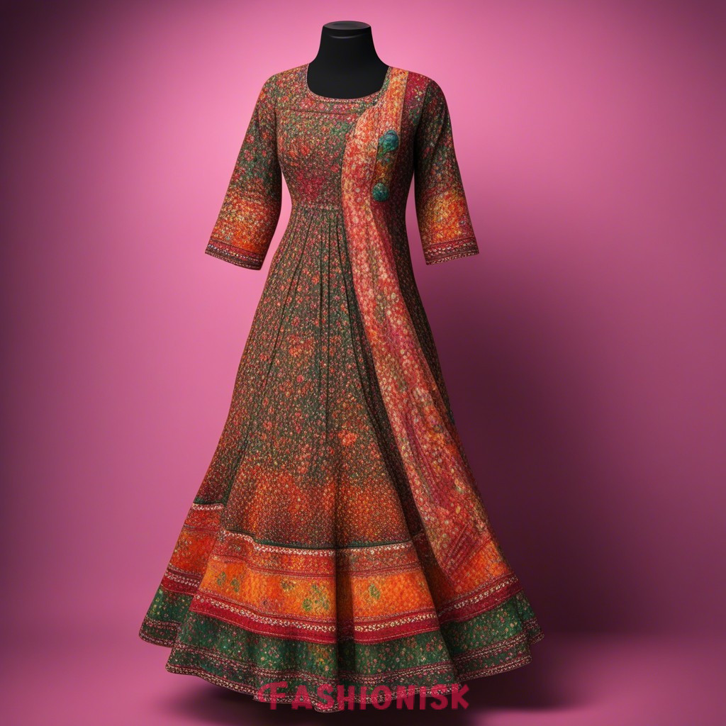 Bandhani Print Dress Garba Dress for Women