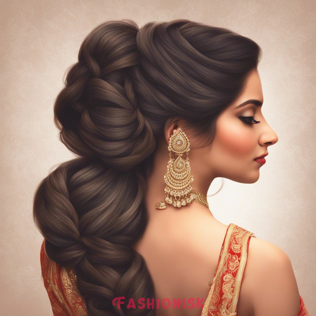 Fishtail Elegance Hair Styles for Karwa Chauth