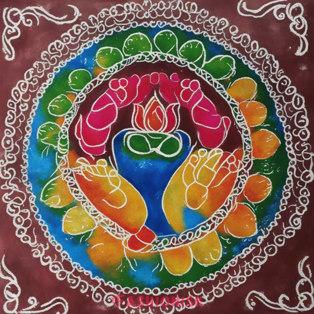 Footprints of Fortune Rangoli Design for Diwali