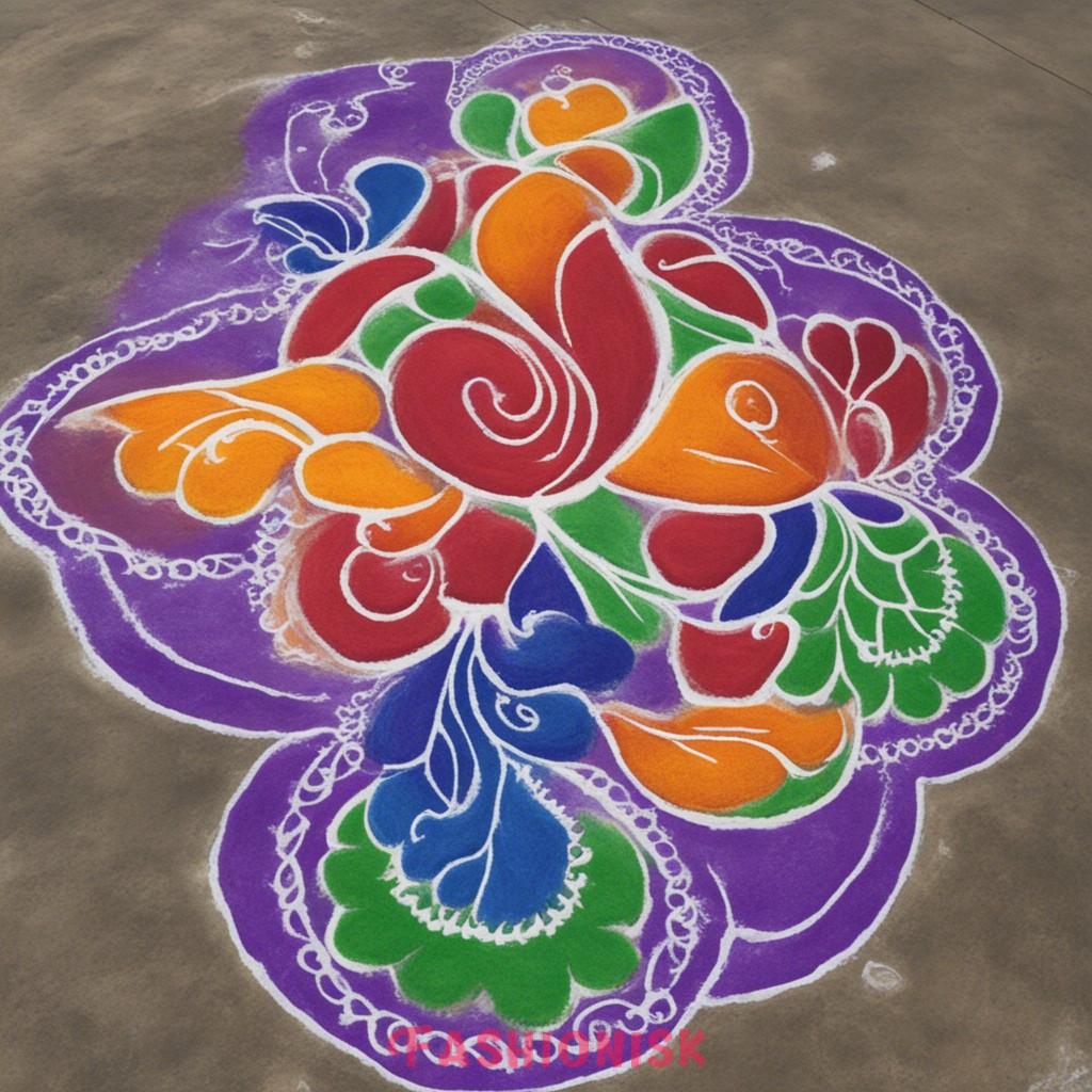 Footprints of Fortune Rangoli Design for Diwali