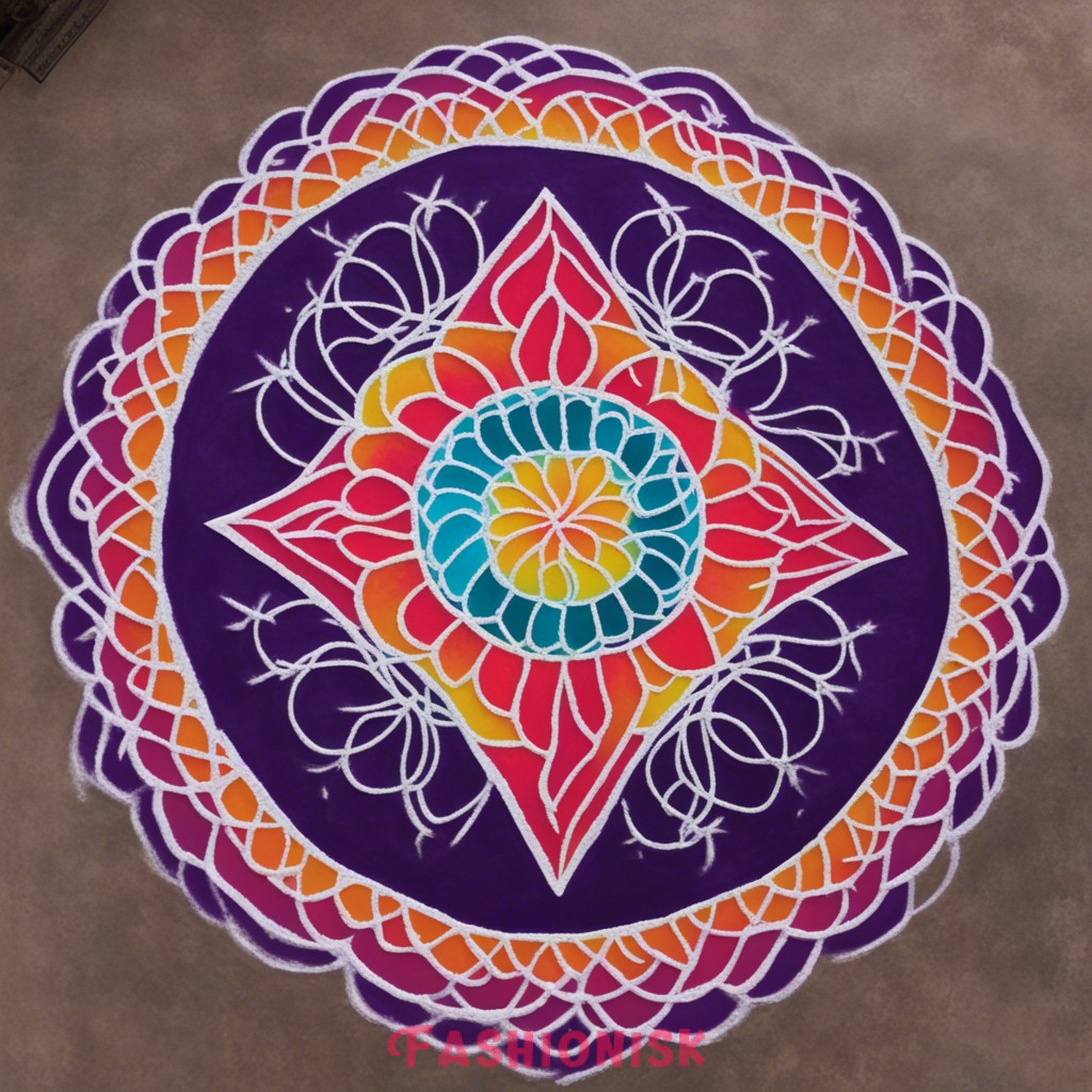 Geometric Glow Rangoli Design for Diwali