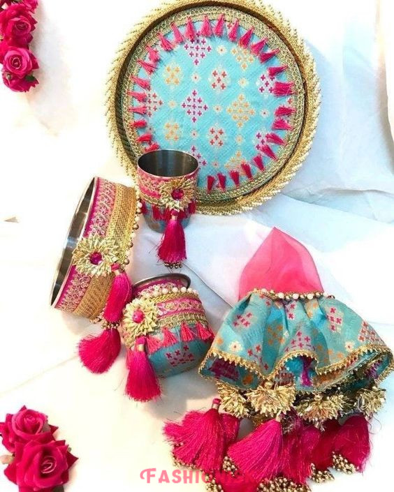 Rangoli Radiance Karwa Chauth Thali Decoration Ideas