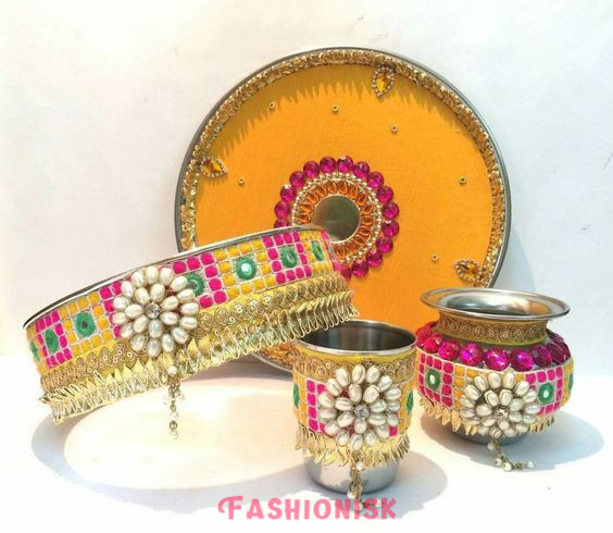 Rangoli Radiance Karwa Chauth Thali Decoration Ideas