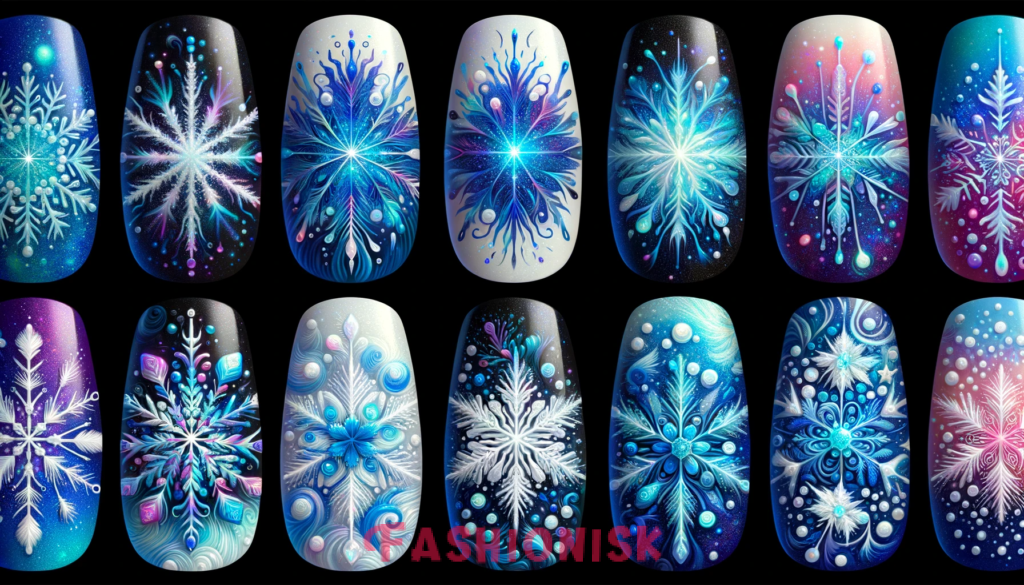 Snowflake Designs Christmas Nail Art