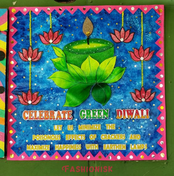 Eco-friendly Message Diwali Board Decoration