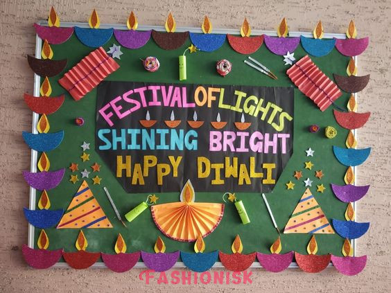 Firework Collage Diwali Board Decoration