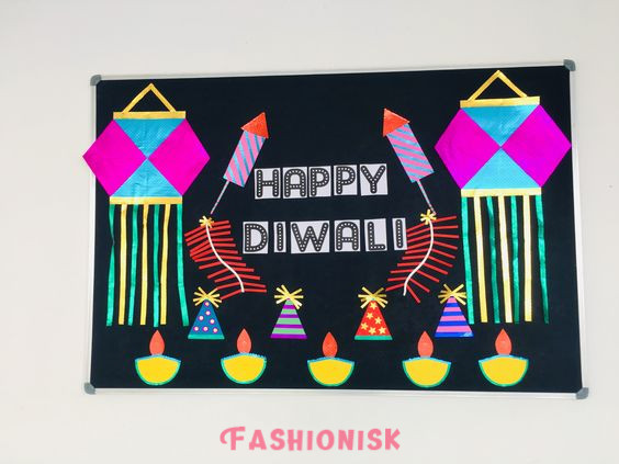 Firework Collage Diwali Board Decoration