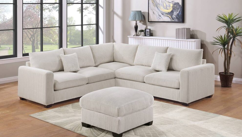Cream Ottoman