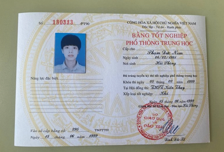 High School Diploma with Real Embryo