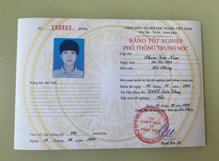 High School Diploma with Real Embryo