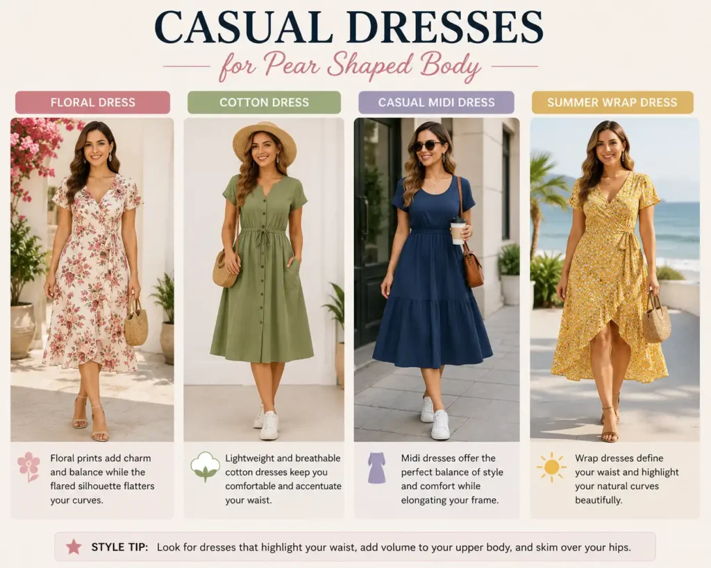 Casual Dresses for Pear Shaped Body