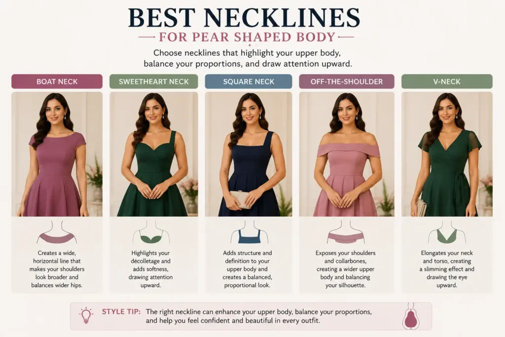 Best Necklines for Pear Shaped Body