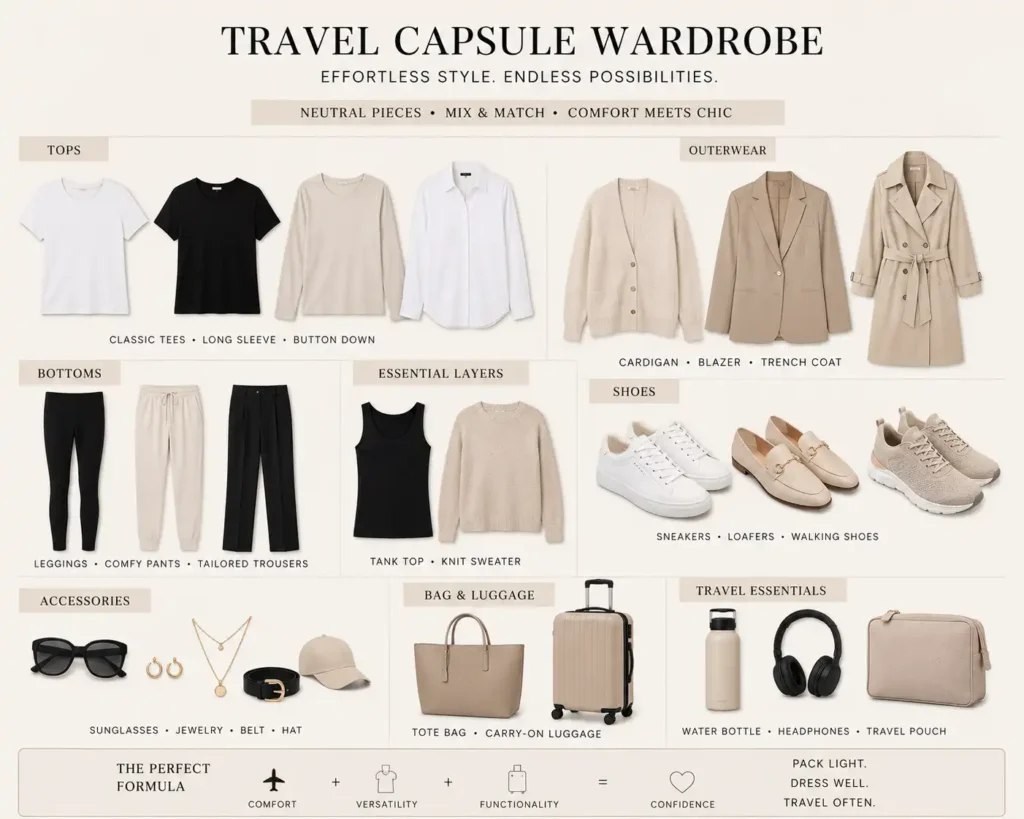 Airport Outfit Women Capsule Wardrobe