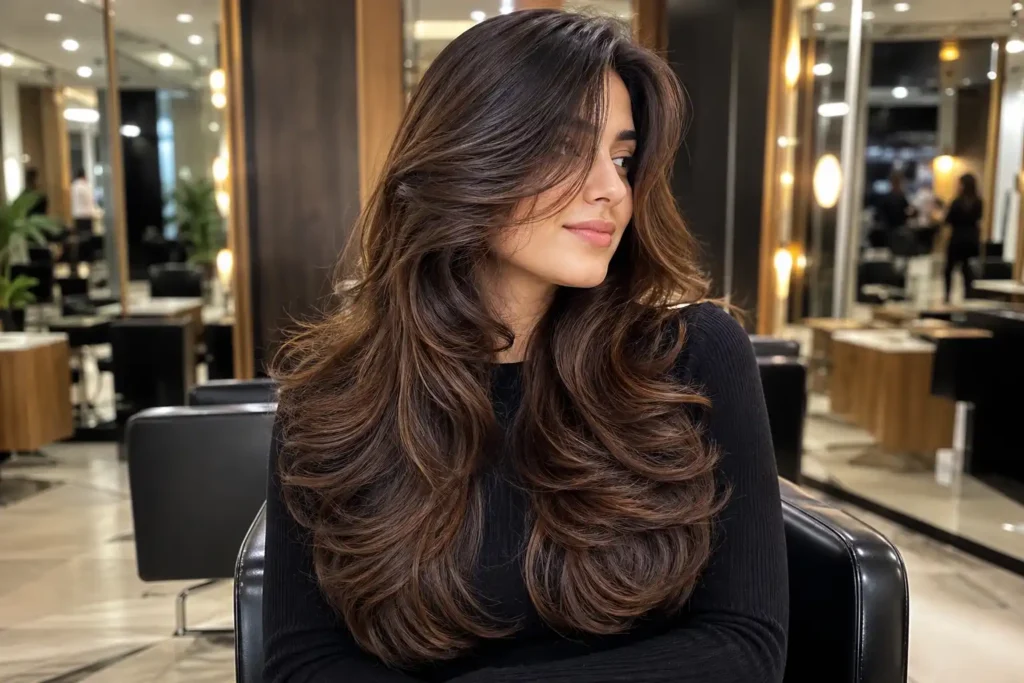 layer cut hairstyle for long hair