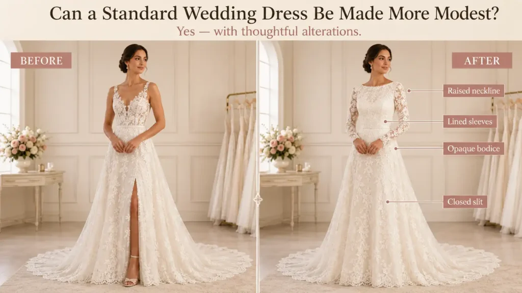 Can a Standard Wedding Dress Be Made More Modest